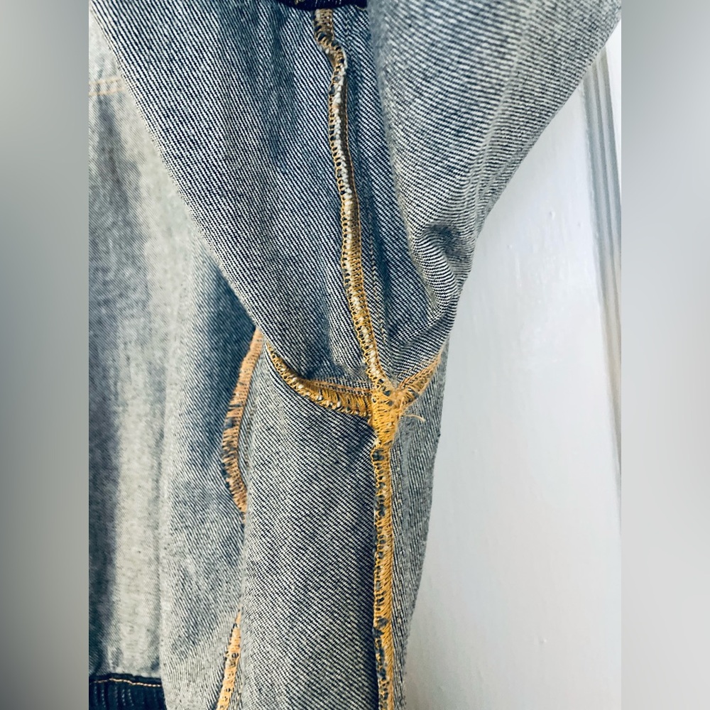 NWOT! Frame Denim Mixed Media Oversized Button Denim Mini Dress Size Medium - Picture 11 of 14